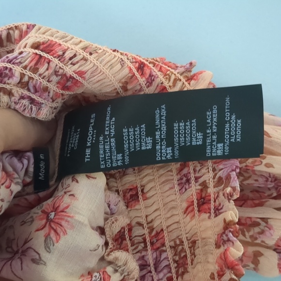 The Kooples Blouse Pink Floral Lace Insert 9 Perfect Strangers Nicole Kidman NWT - Picture 8 of 11